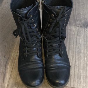 Black combat boots
